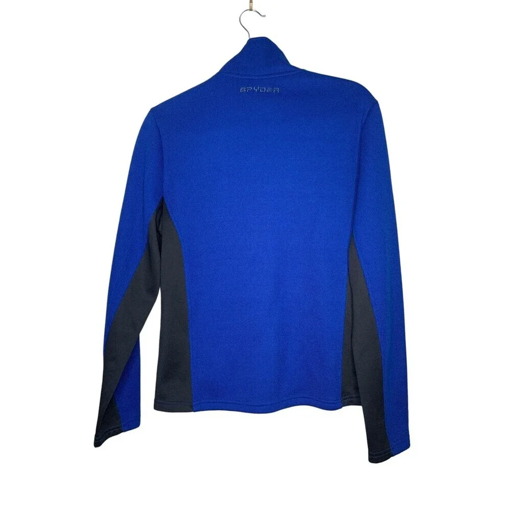 Spyder Mens Sweater Sz S Blue Outdoors Heavy Gait Knit 1/4 Zip Pullover Jacket